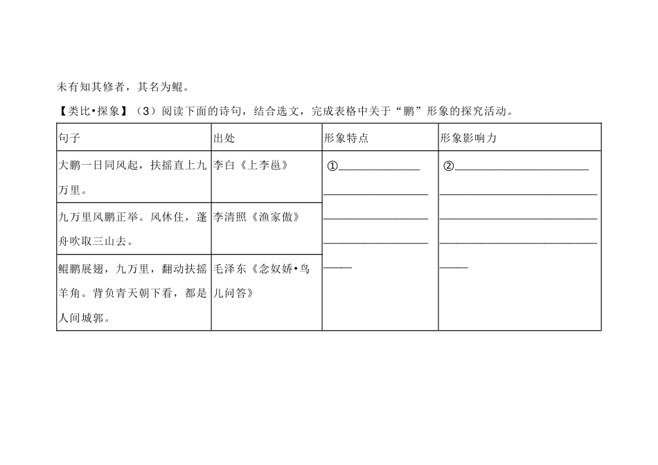 初中语文文言文阅读理解：庄子-逍遥游_第2页