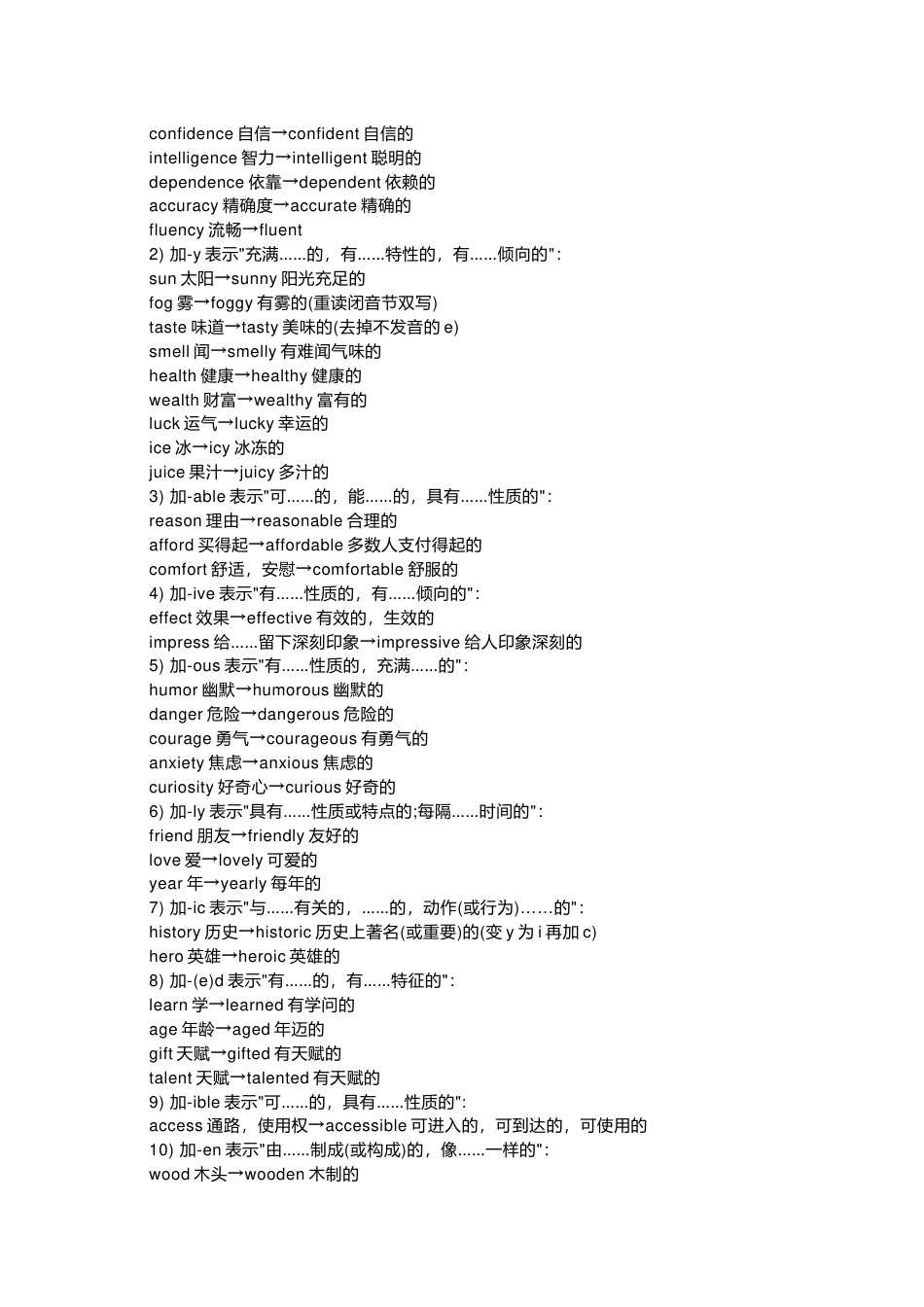 高中英语5大类词性转换总结_第2页