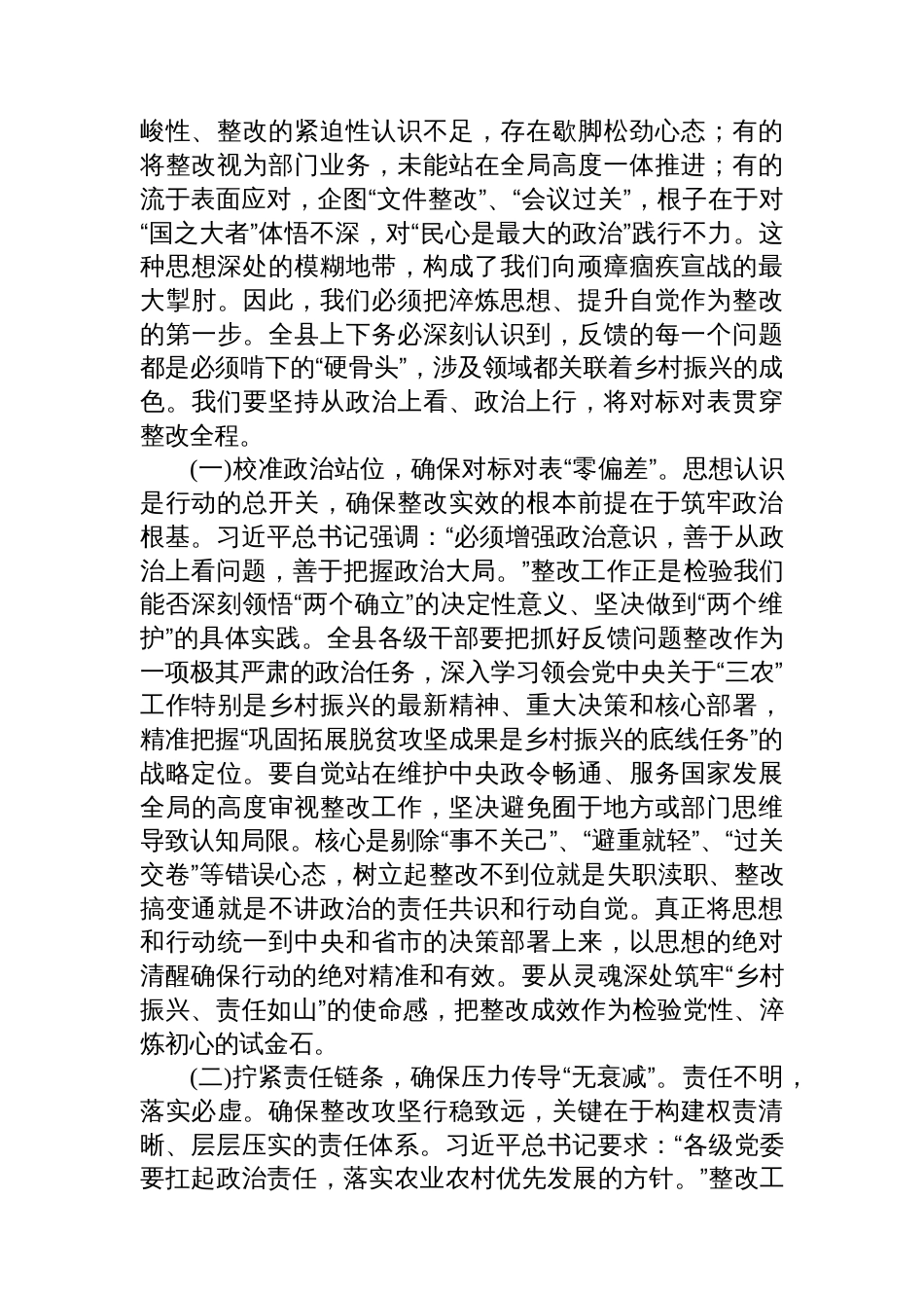 在2025年全县巩固拓展脱贫攻坚成果同乡村振兴有效衔接问题整改攻坚会上的讲话_第2页