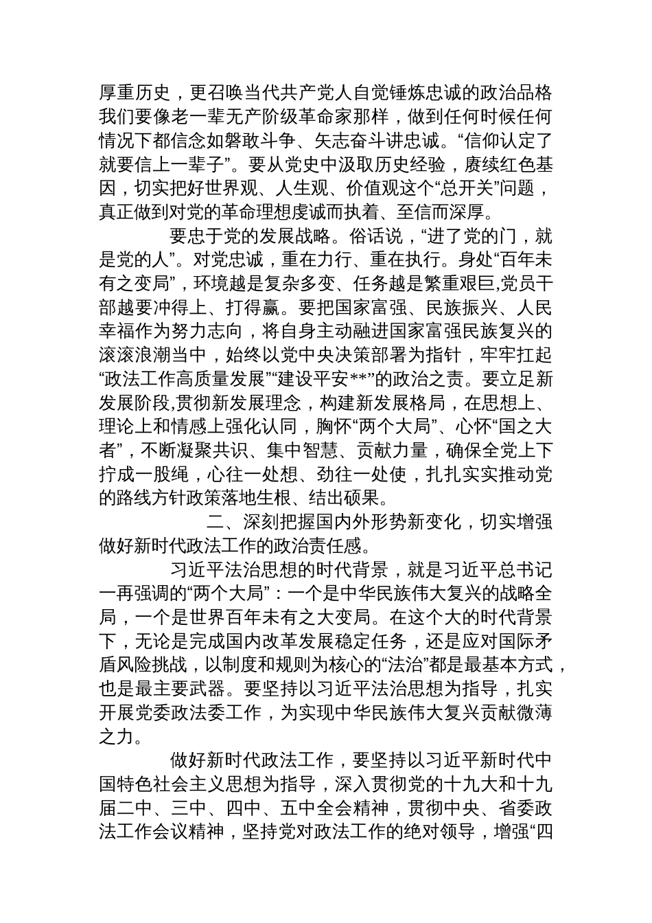 政法委支部书记关于政法队伍建设的党课提纲_第2页