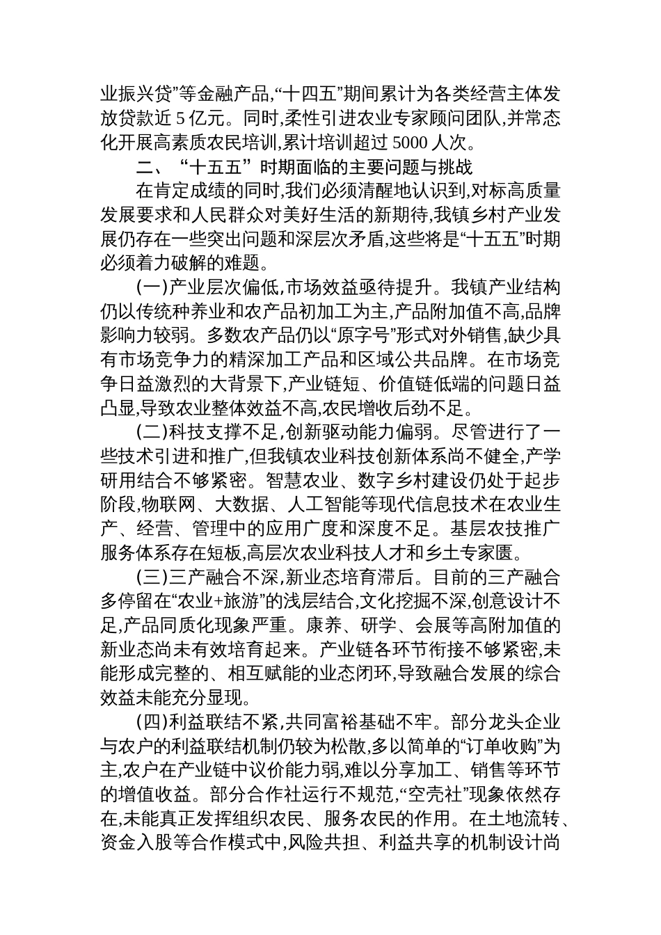 关于XX镇“十五五”发展面临问题与规划初步设想的报告_第3页
