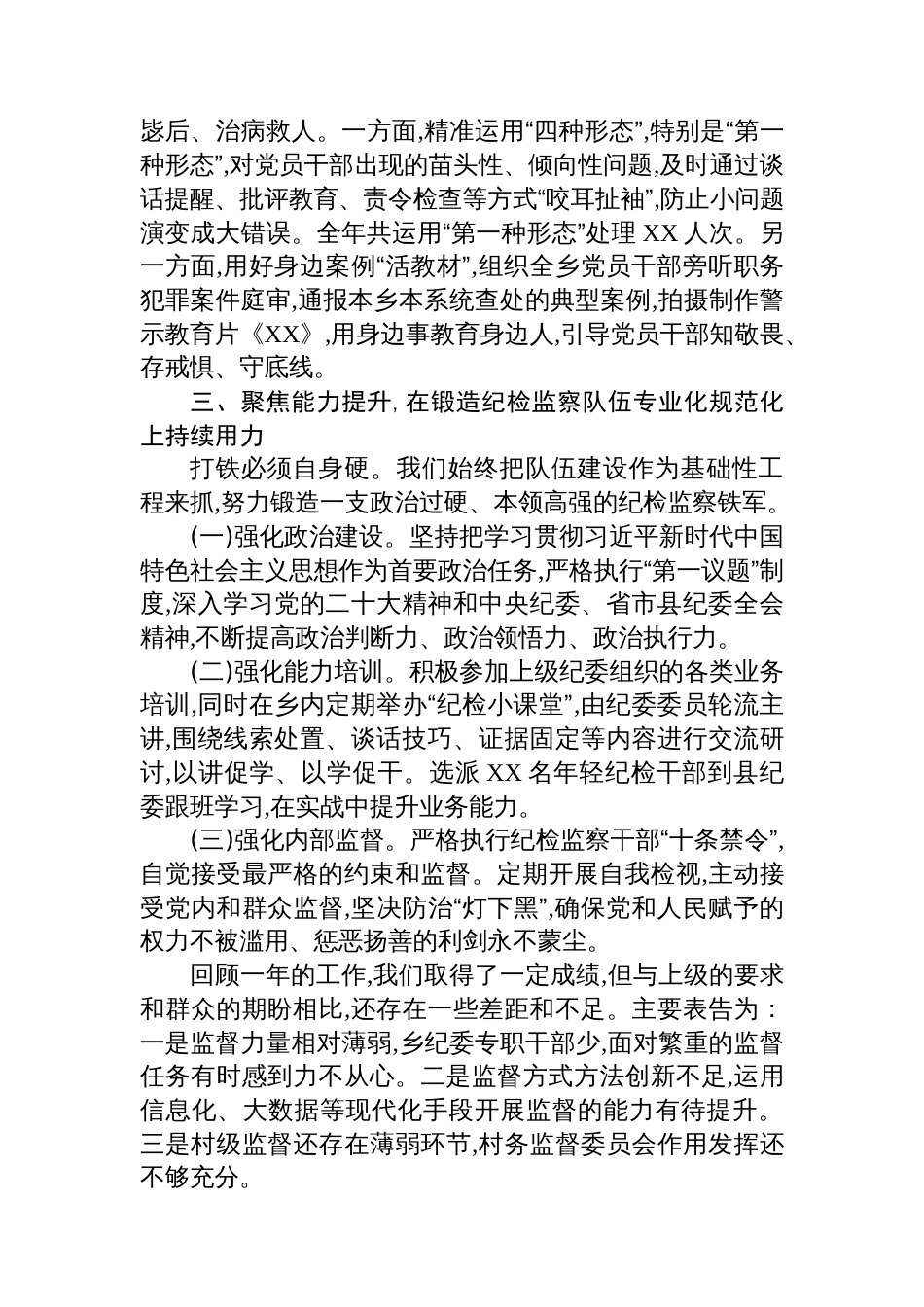 XX乡2025年度履行监督责任情况总结汇报_第3页