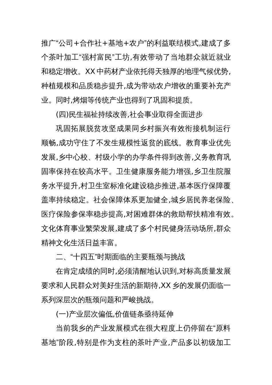 2025乡镇“十四五”总结回顾及“十五五”时期发展规划_第3页