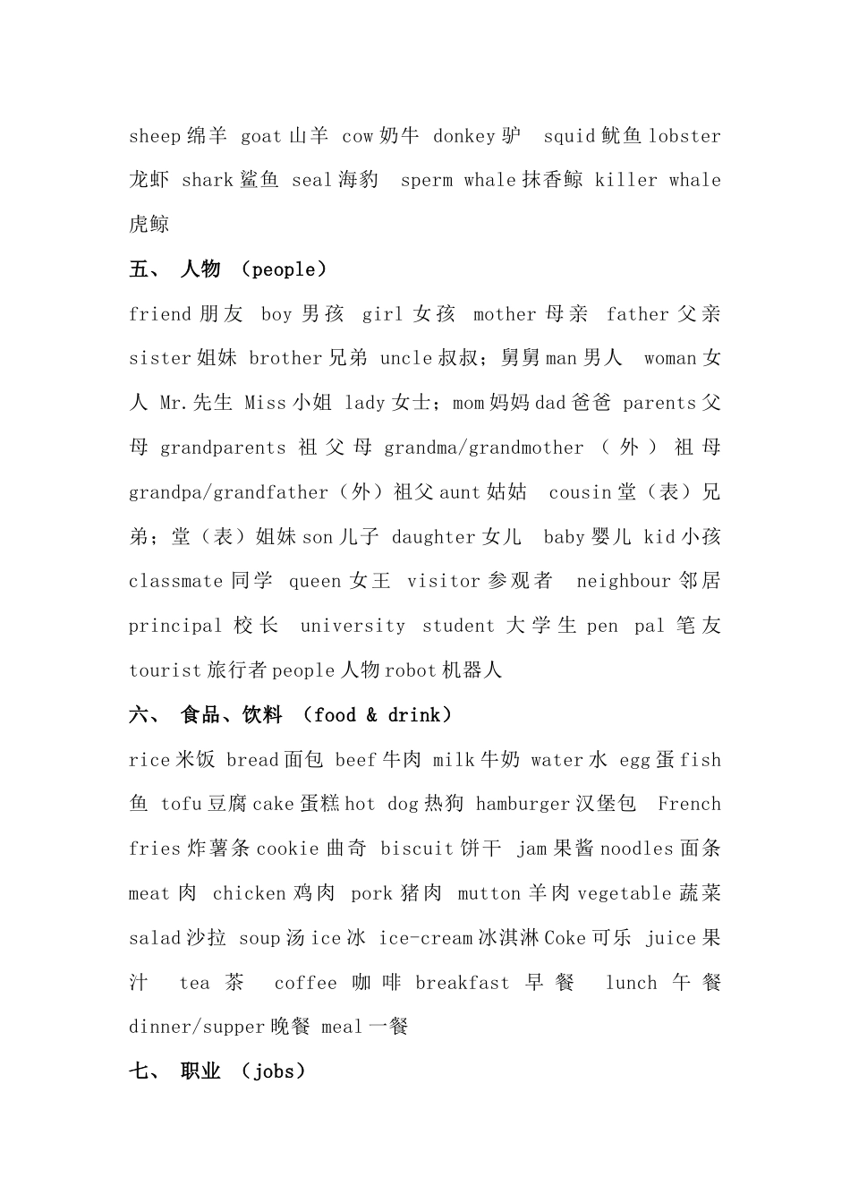 小学英语必须掌握的27类单词汇总_第2页