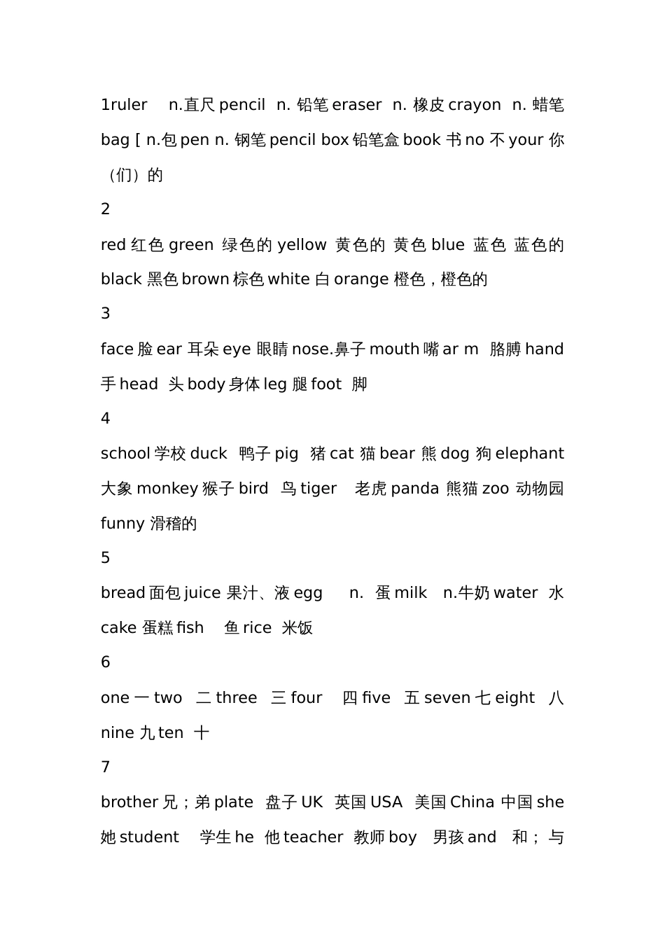 小学1-6年级必备英语单词表_第1页