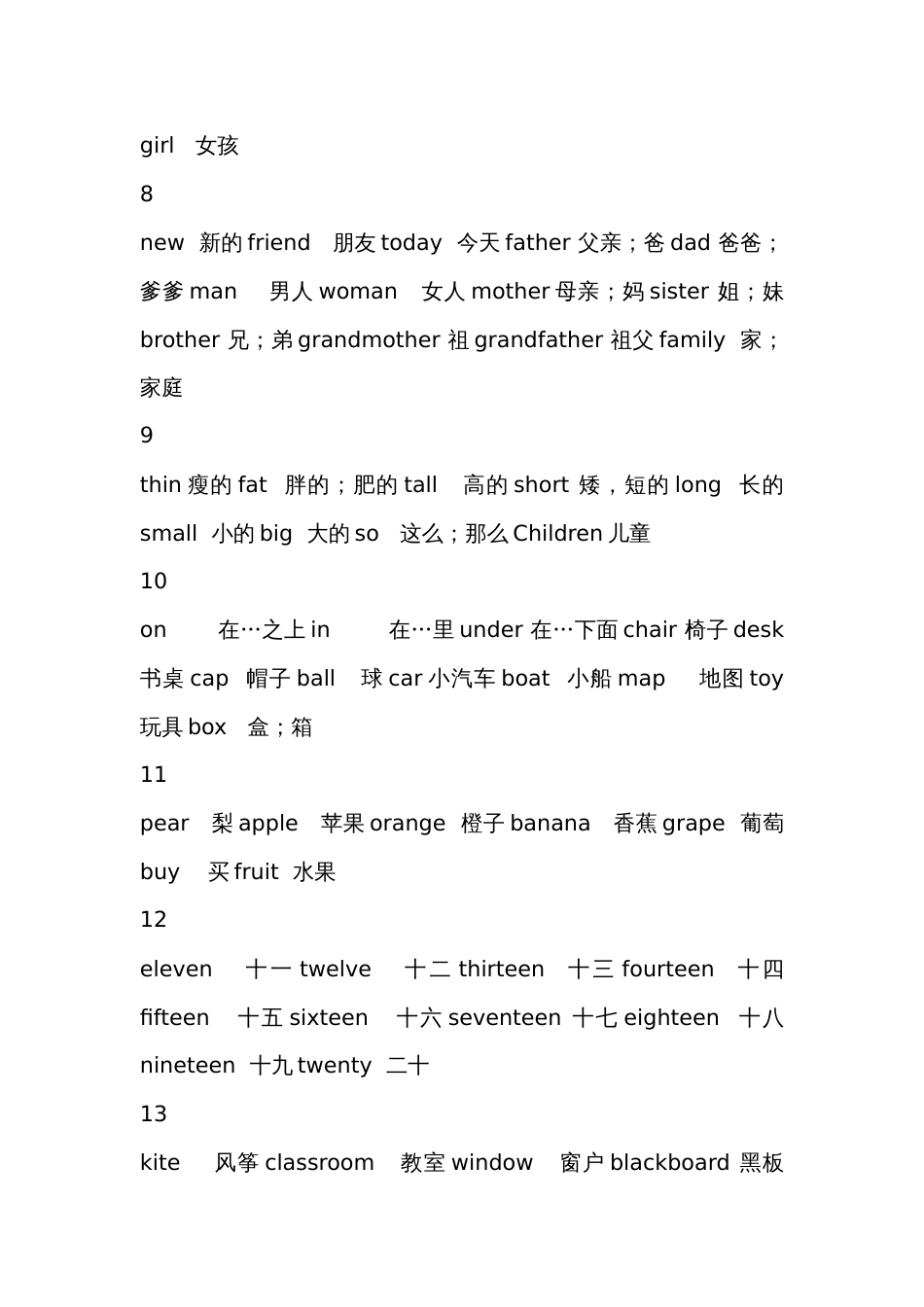 小学1-6年级必备英语单词表_第2页