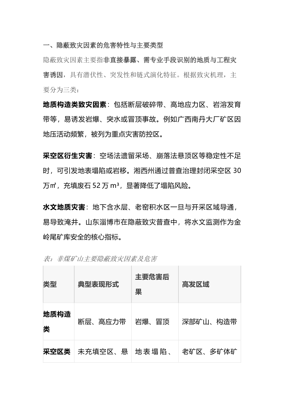 非煤矿山隐蔽致灾因素防控策略分析_第1页