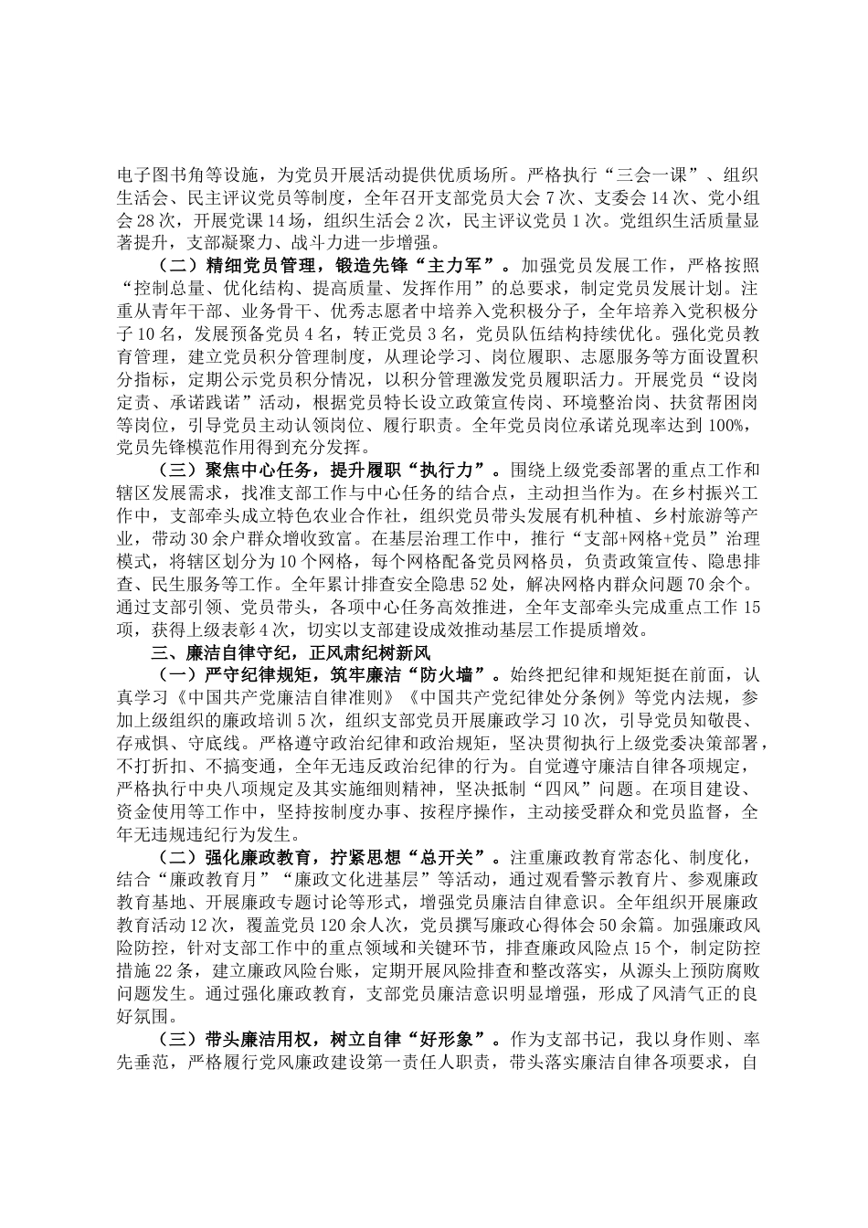 2025年支部书记述职述廉述德报告_第2页