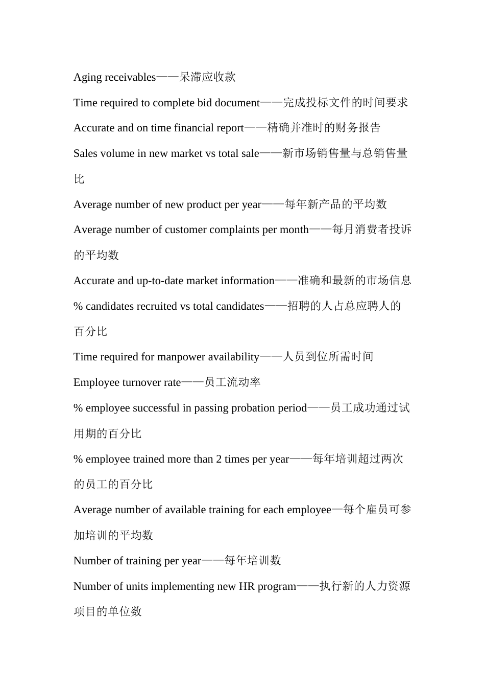 企业管理制度：HAY职位描述辞典之衡量指标_第2页