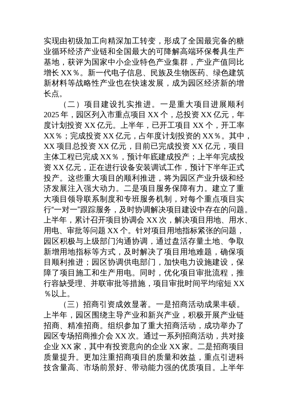 市工业园区2025年上半年工作情况总结和下半年工作计划_第2页
