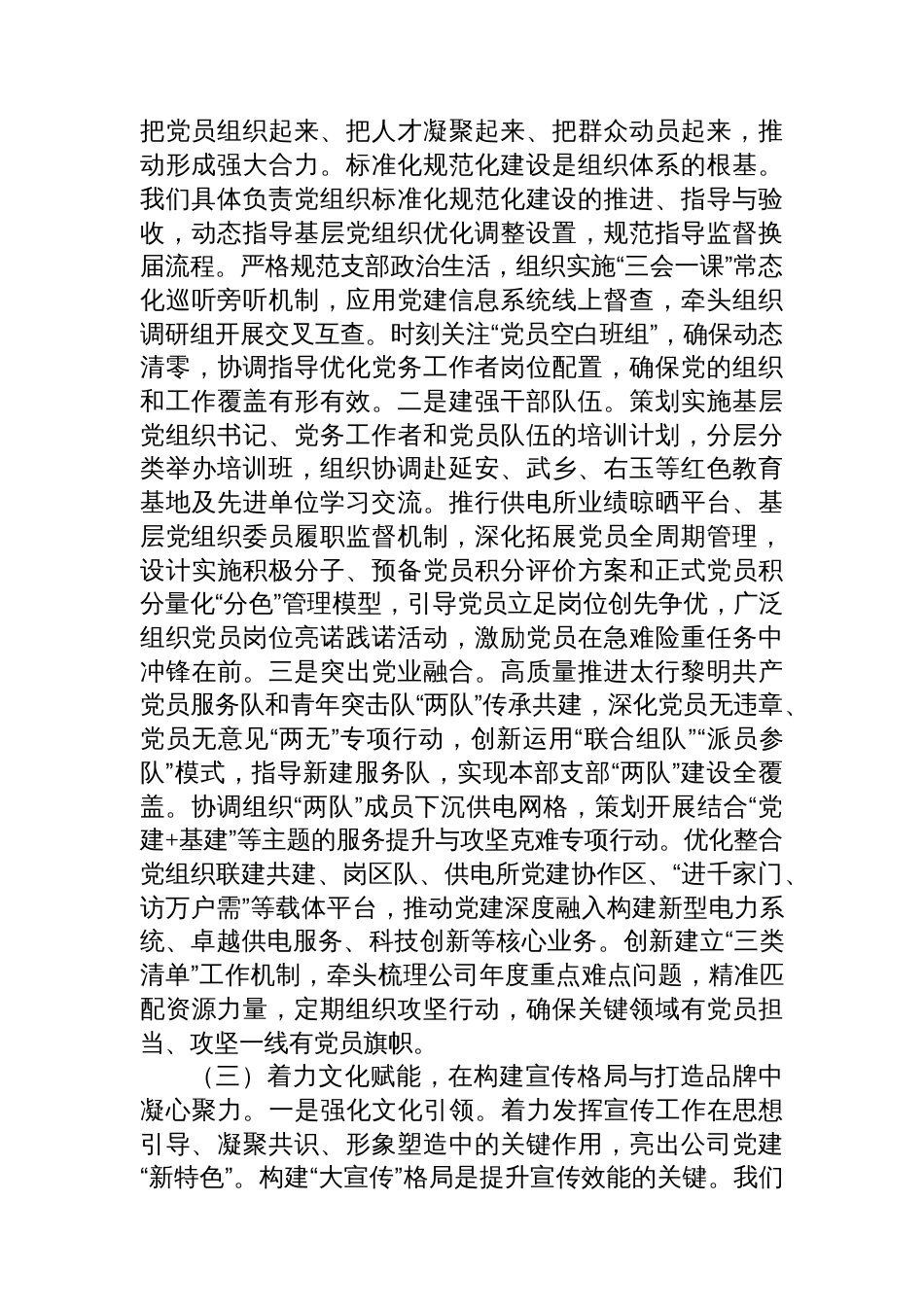 国企党委2025年三季度抓基层党建工作总结_第2页