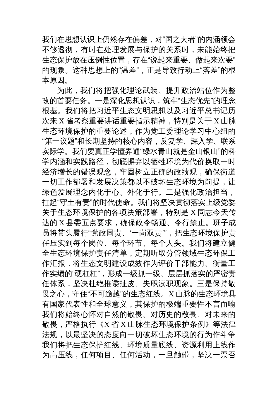 在2025年街道党工委领导班子生态环境保护专题民主生活会上的表态发言_第2页