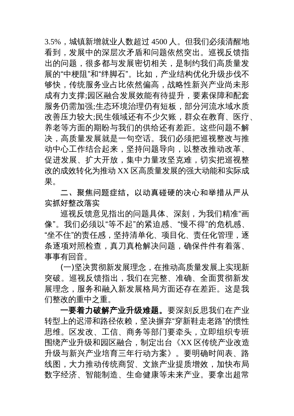 在XX区落实自治区党委巡视反馈意见整改工作动员部署会议上的讲话_第3页