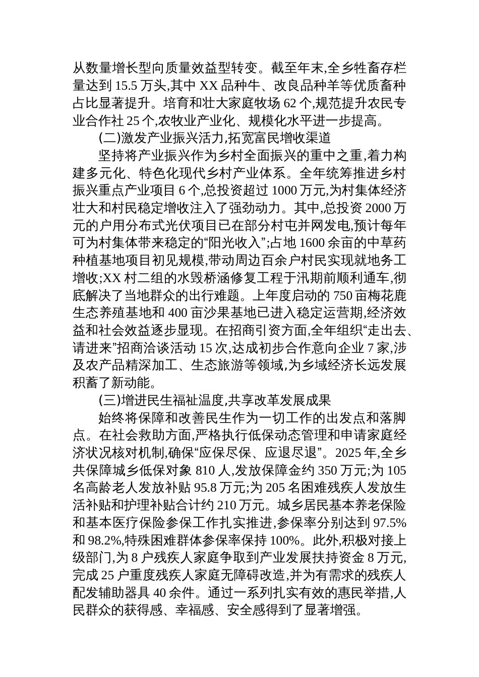 乡长2025年度个人述职述廉报告_第3页