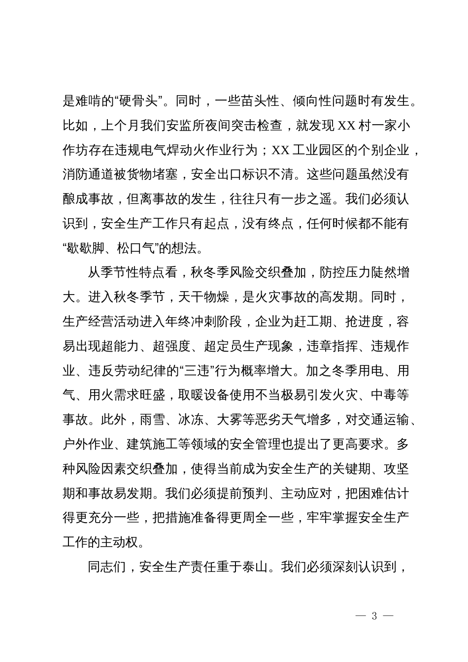 在2025年镇安全生产领域风险隐患集中排查整治行动动员部署会上的讲话_第3页