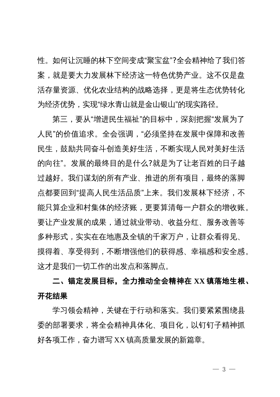 在镇党委(扩大)会议传达学习大会精神上的讲话_第3页