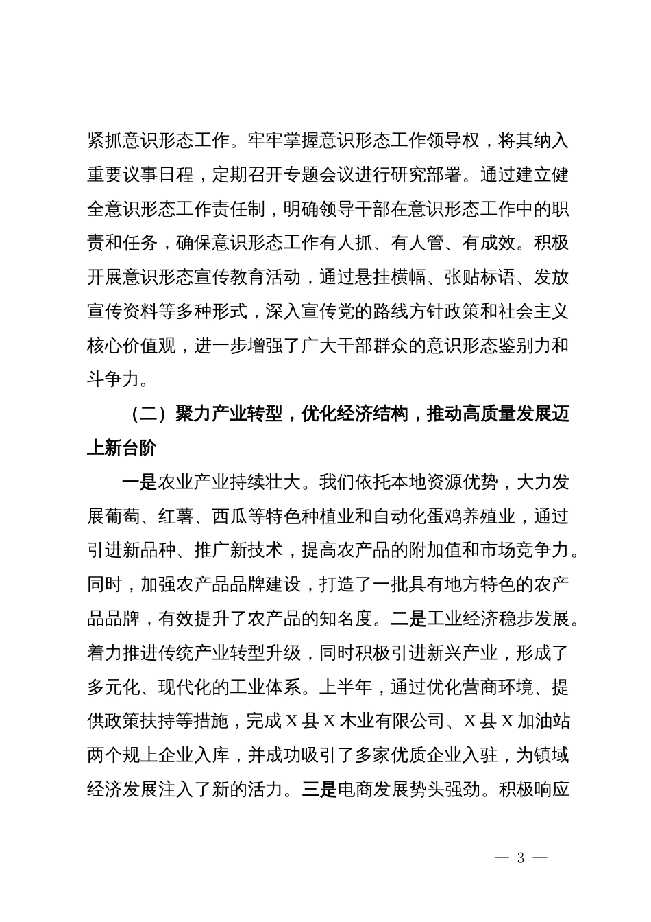 镇2025年上半年工作总结_第3页