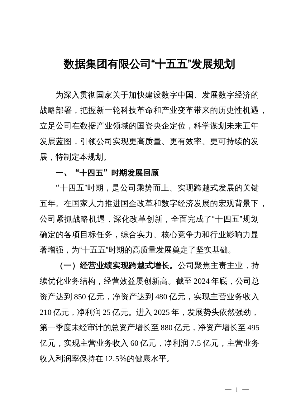数据集团有限公司“十五五”发展规划_第1页