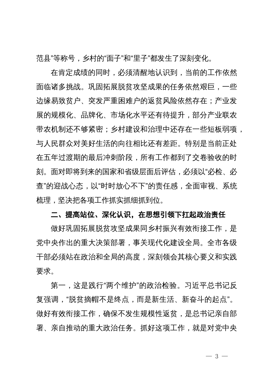 在2025年全市巩固拓展脱贫攻坚成果同乡村振兴有效衔接工作调度会上的讲话_第3页