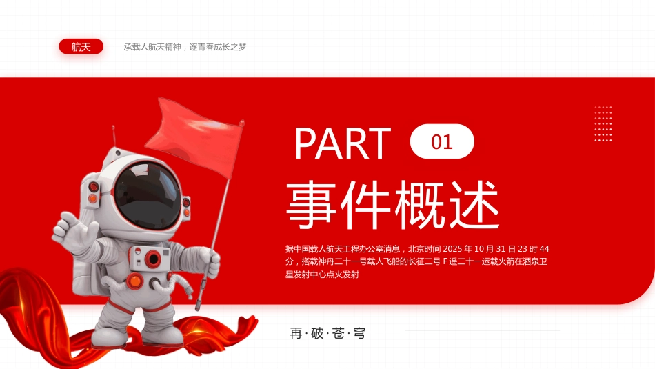 神州二十一号发射PPT航天精神教育课件_第3页