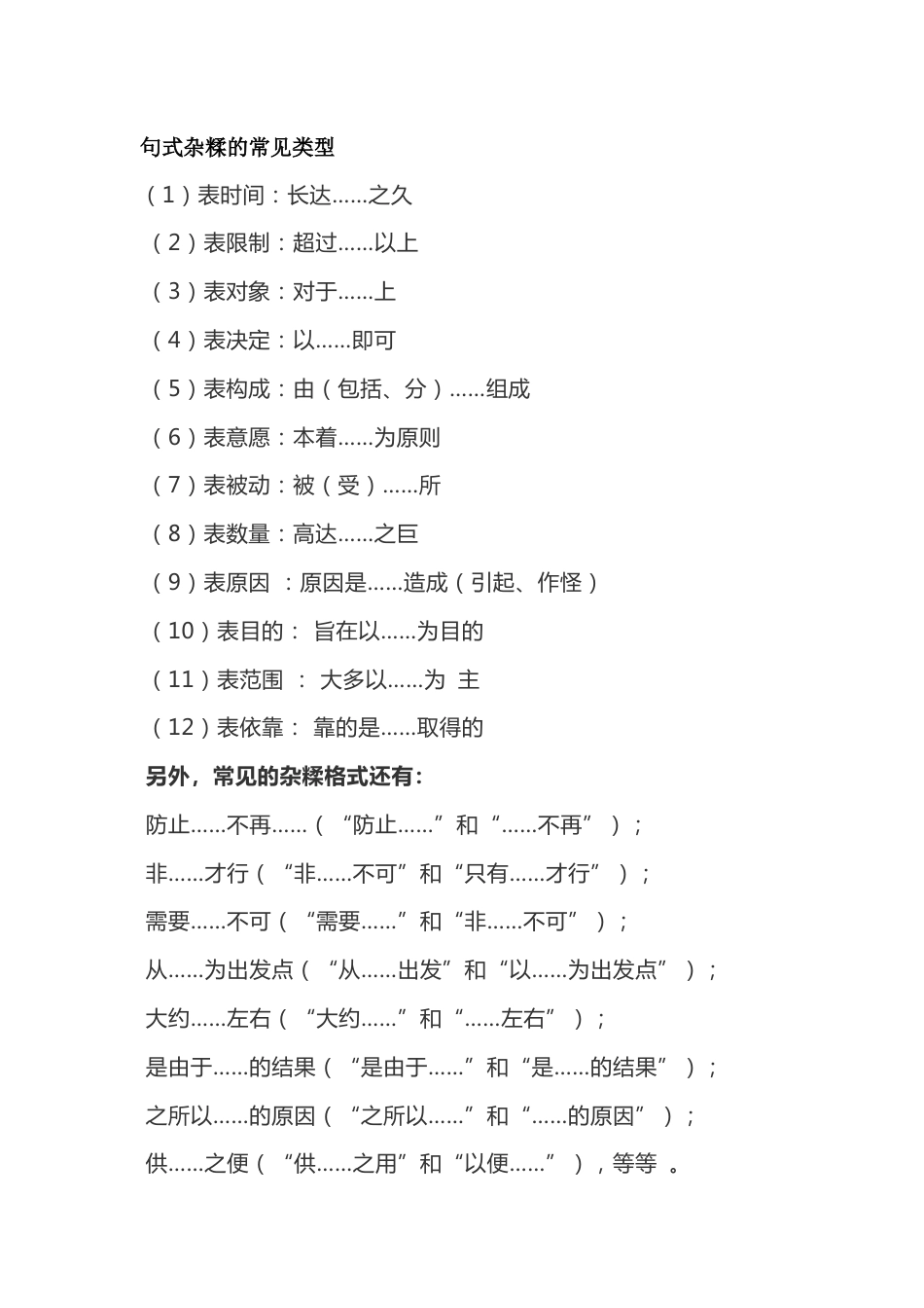 初中语文病句专题:句式杂糅的常见类型_第1页