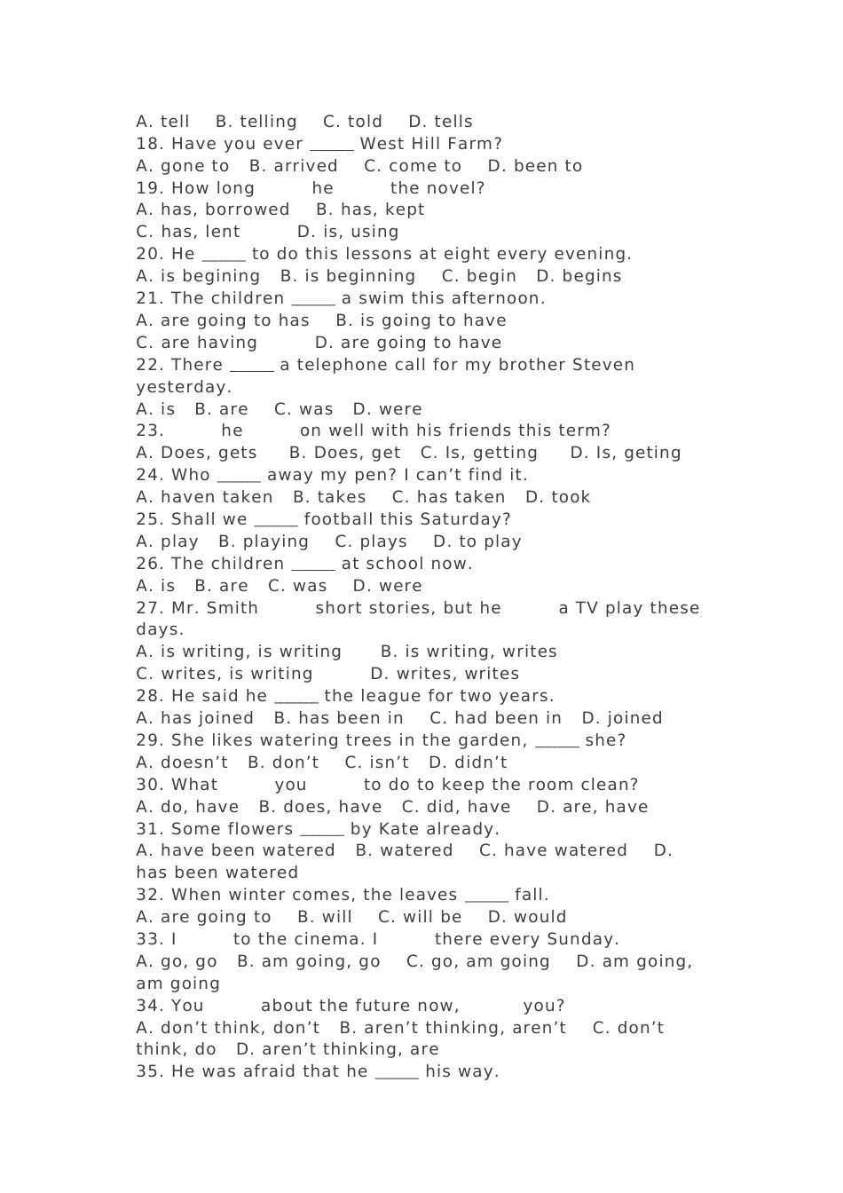 初中英语语法重难点100单选案例_第2页