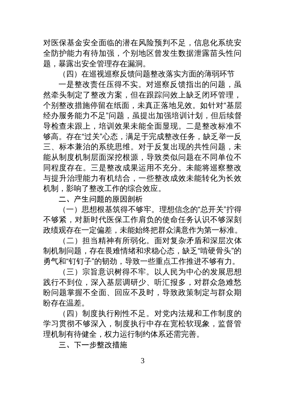 2025年度巡察反馈意见整改民主生活会个人对照检查_第3页