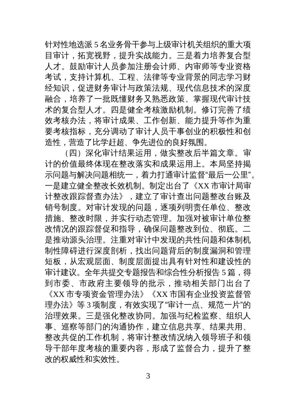 市审计局2025年度工作总结报告_第3页
