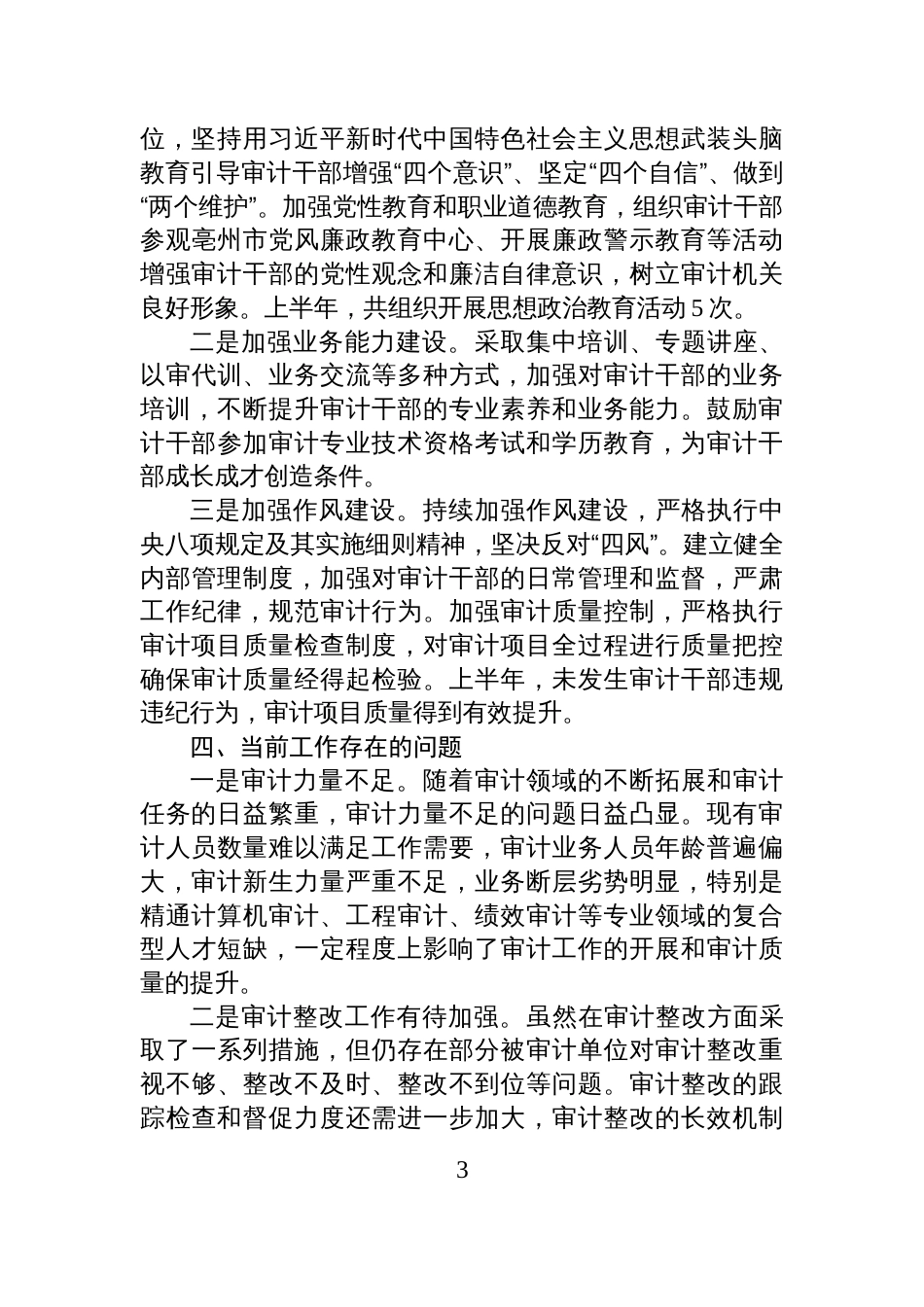 XX区审计局2025年+上半年工作总结_第3页