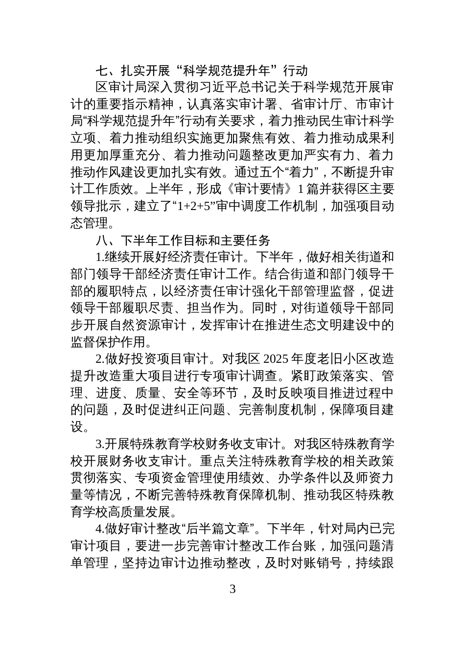 XX区审计局2025年上半年工作总结_第3页