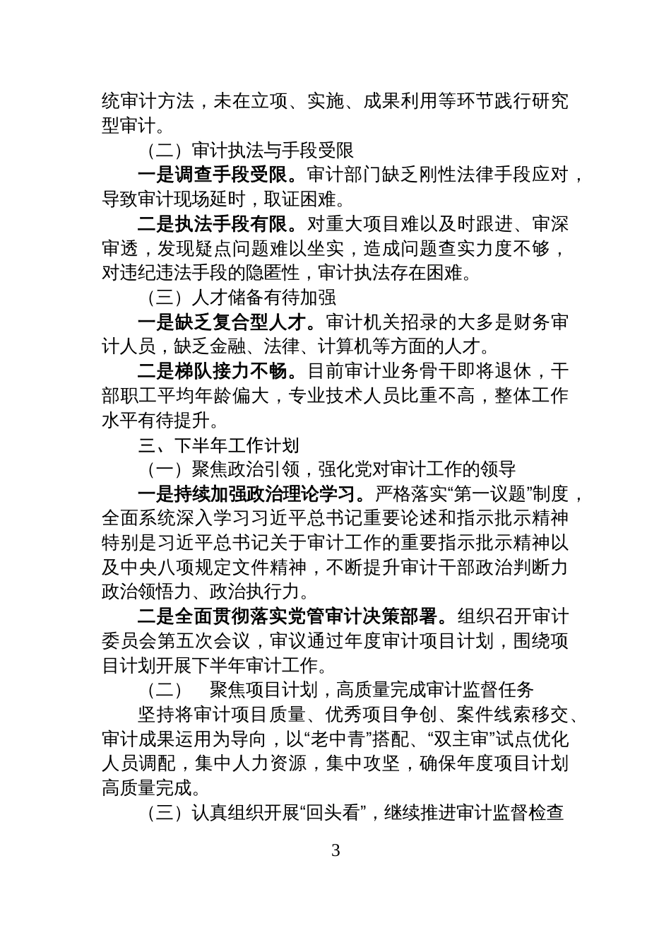 XX县审计局2025年上半年工作总结_第3页