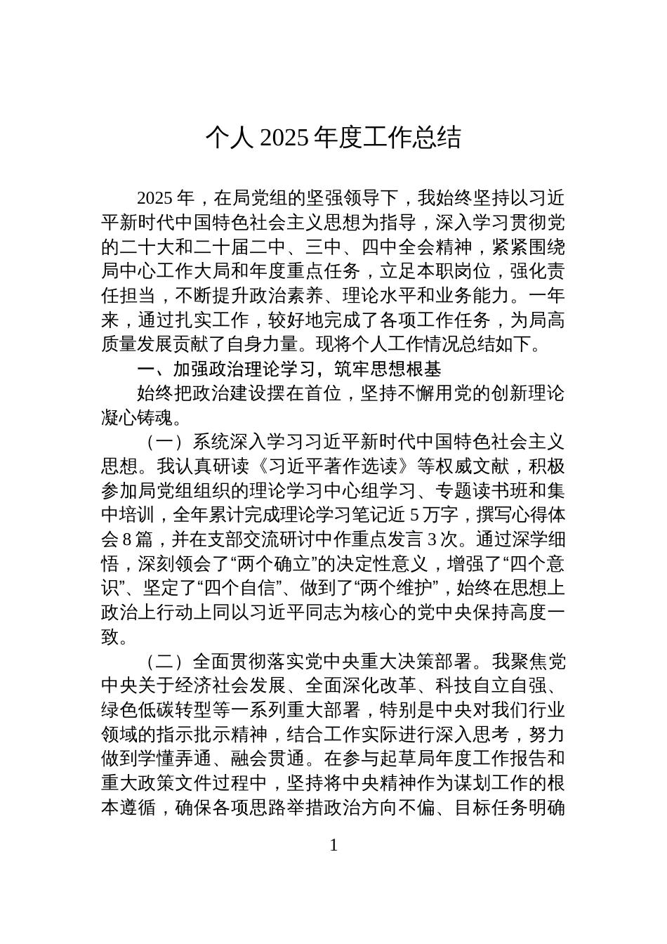 个人2025年度工作总结_第1页
