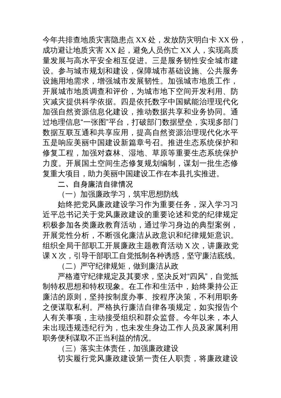 县自然资源局局长2025年述责述廉报告_第3页