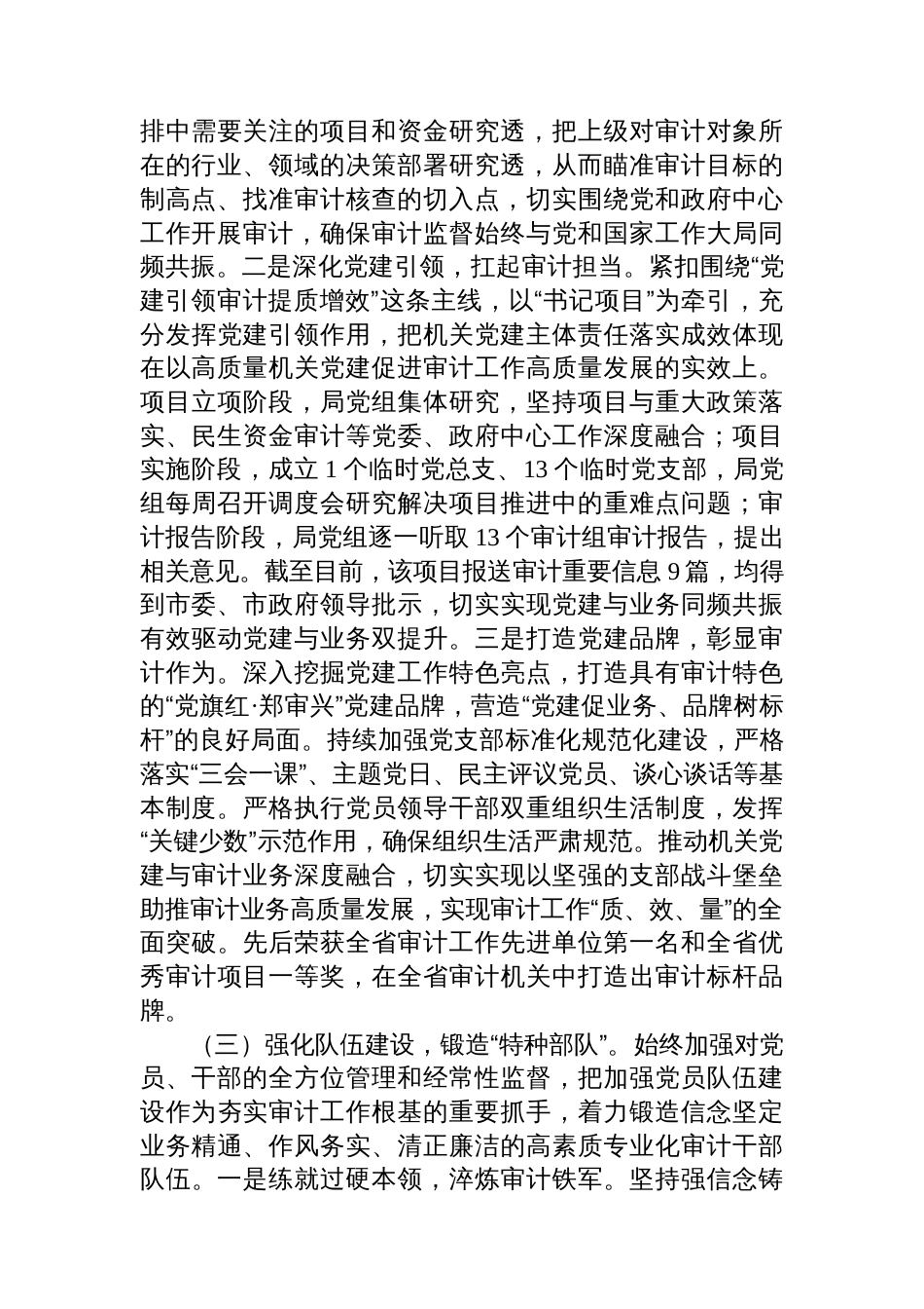 市审计局党组2025年落实全面从严治党主体责任工作情况报告_第3页