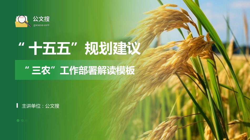 “十五五”规划建议三农工作部署解读模板PPT_第1页