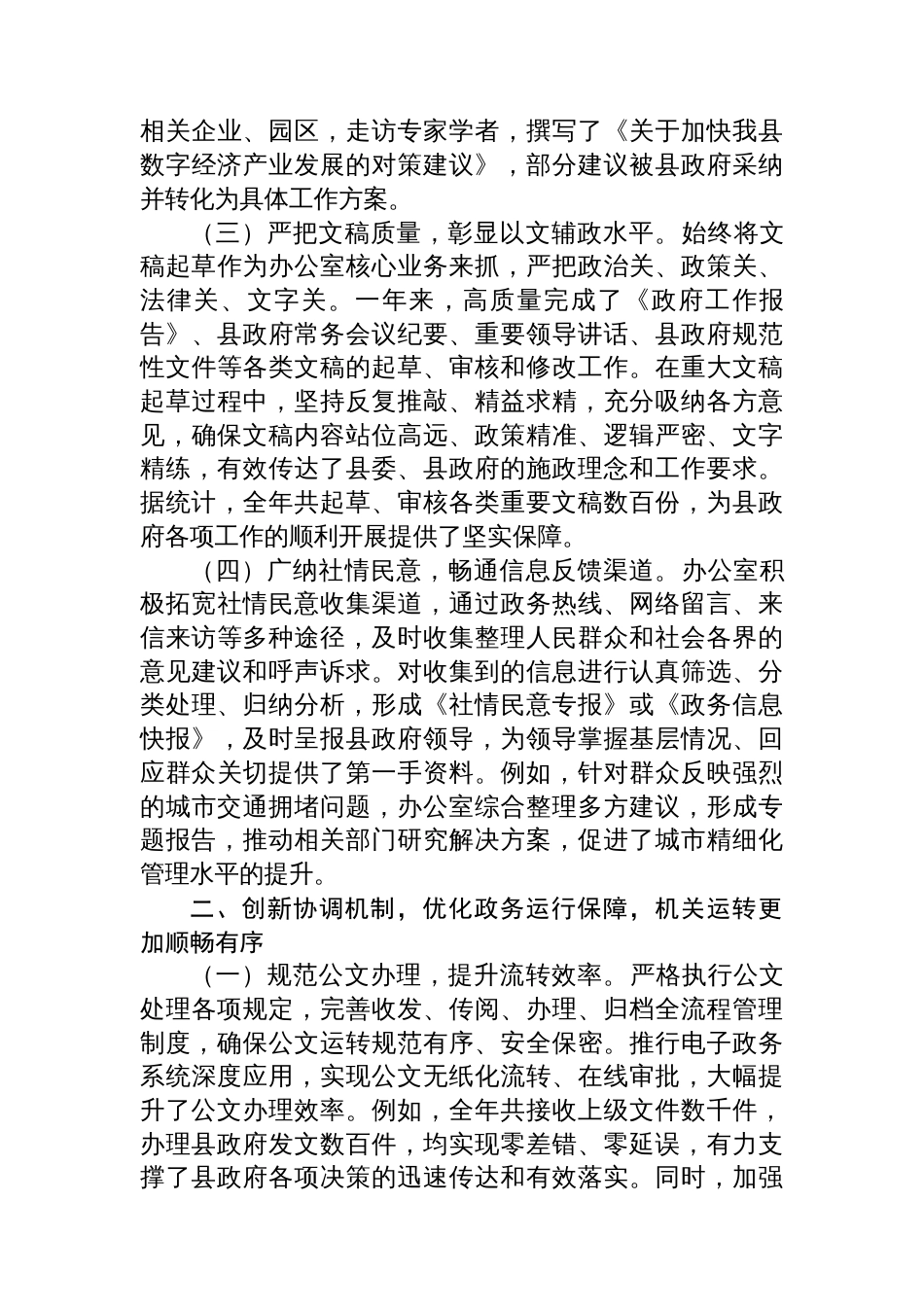 2025年县政府办公室工作总结_第2页