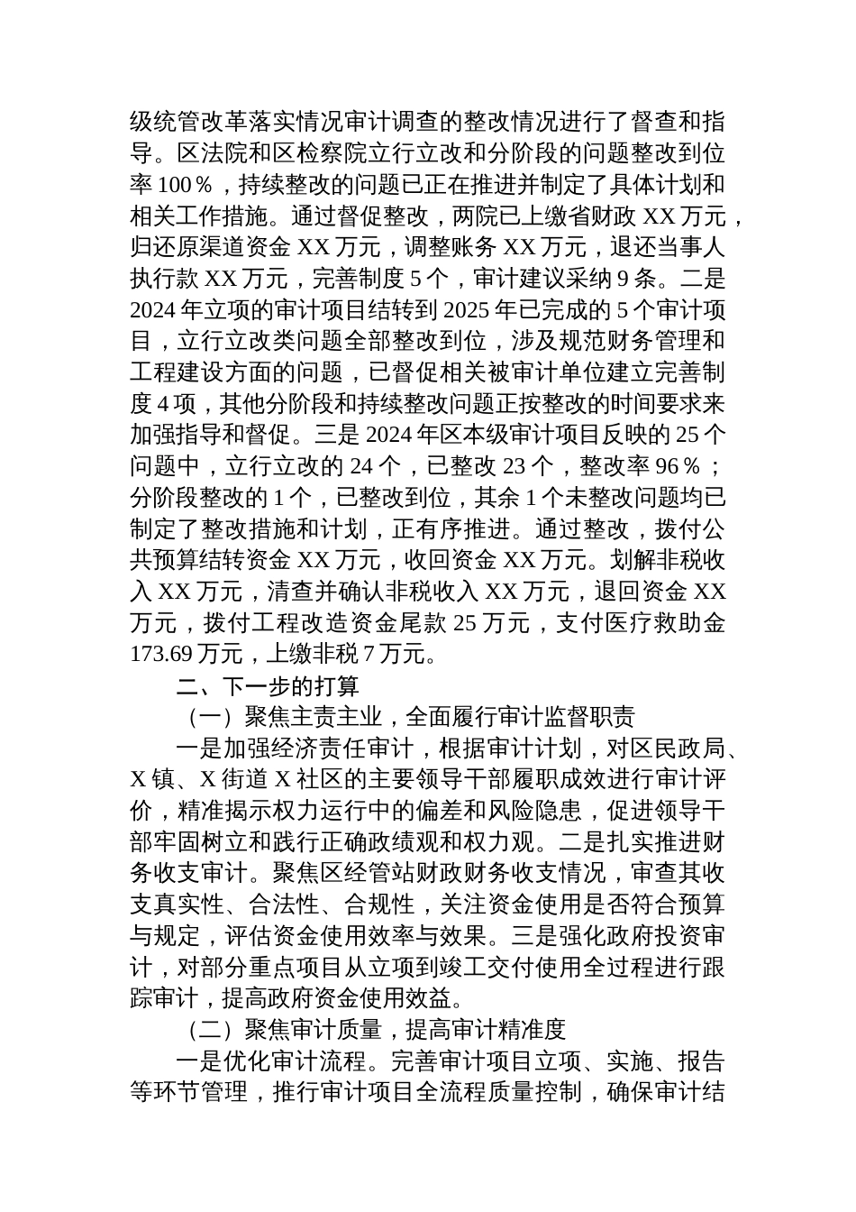 X区审计局2025年前三季度经济形势工作总结_第2页