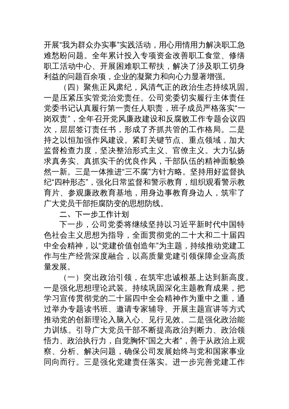 公司党委2025年党建工作总结暨2026年工作计划参考_第3页