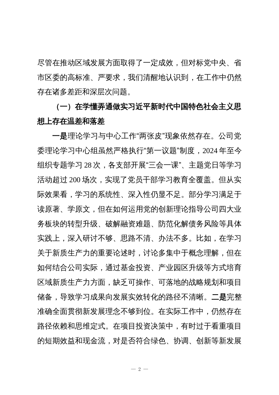 关于2025年区国有资产投资控股集团有限公司有关情况的汇报(巡察专用)_第2页