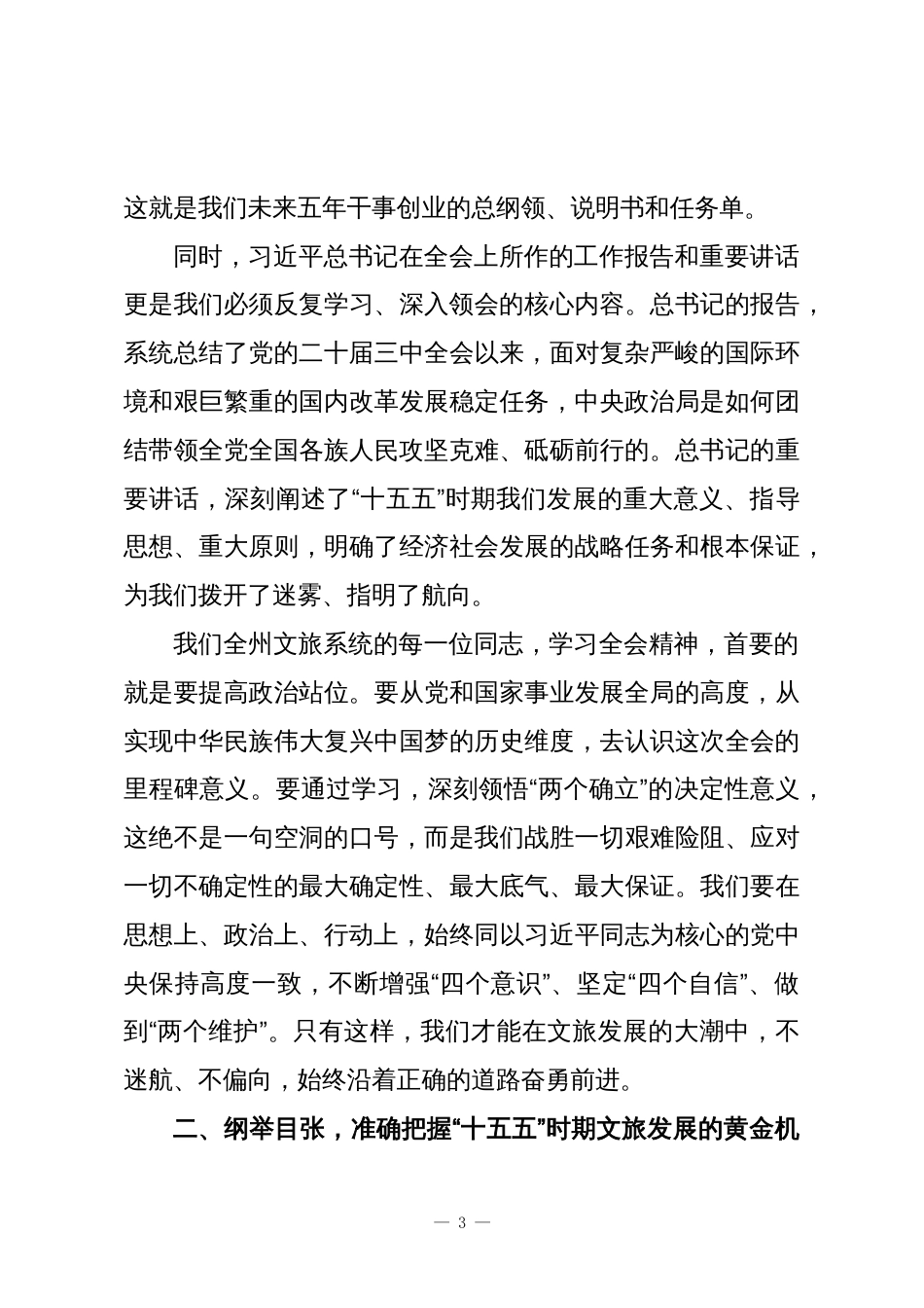 文旅系统学习贯彻党的二十届四中全会精神宣讲报告_第3页