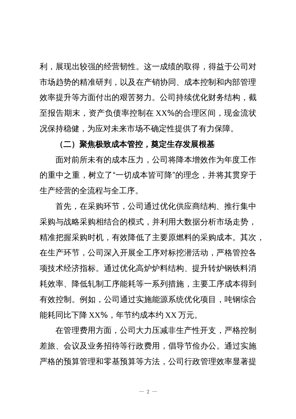 XX公司2025年度工作情况报告_第2页