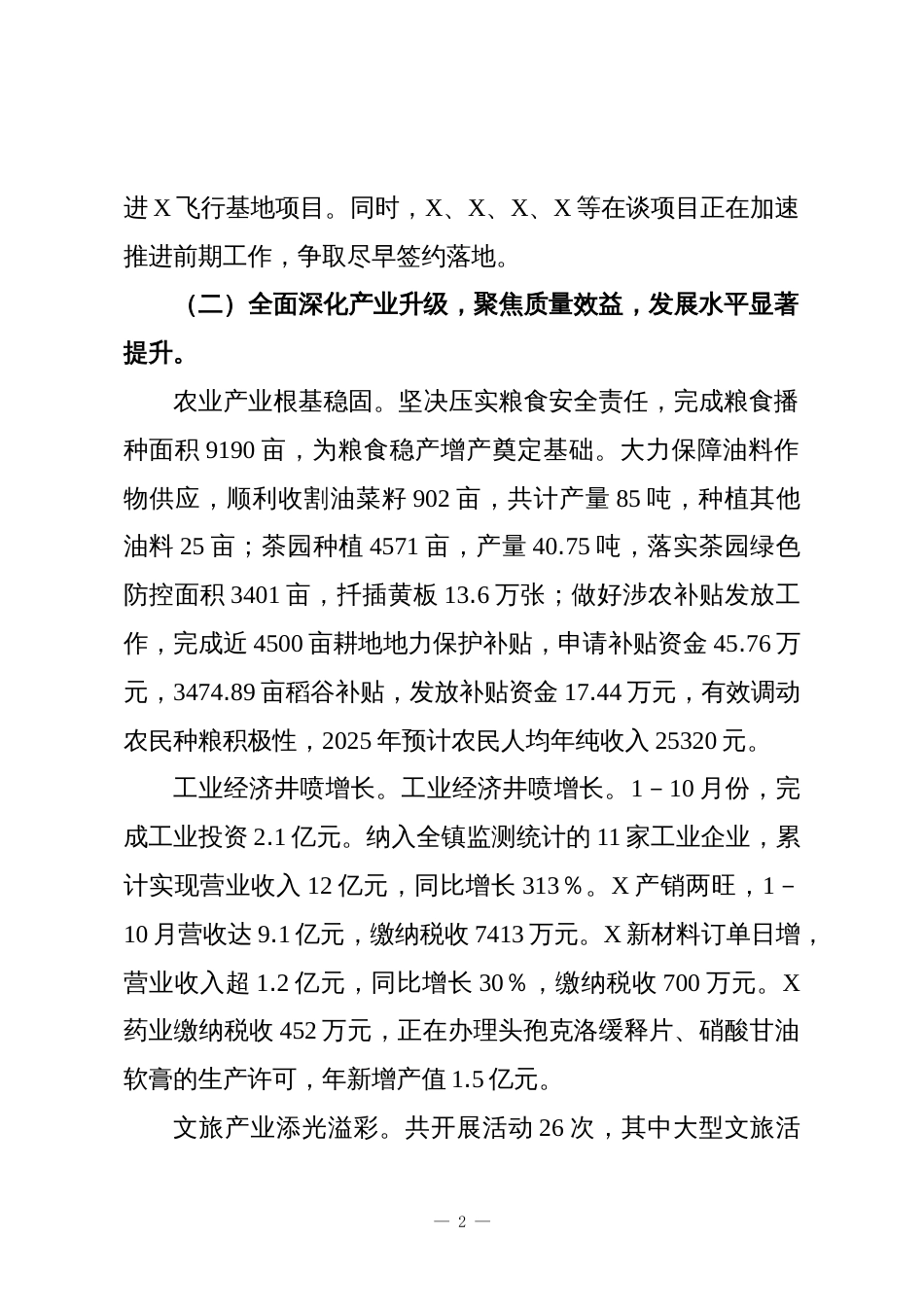 XX镇2025年及“十四五”工作完成情况_第2页