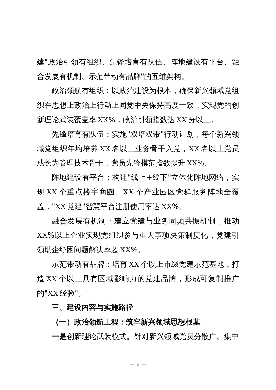 XX地区“党建+五有”新兴领域党建创新项目申报书_第2页