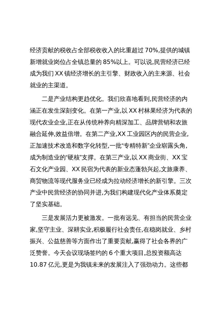 在XX镇2025年民营经济高质量发展暨招商引资工作会议上的讲话（精品）_第3页