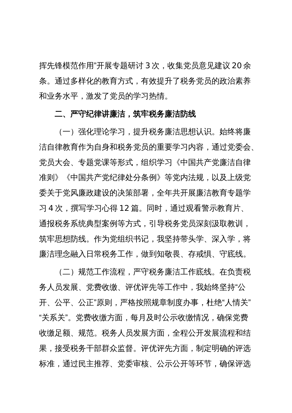 2025年度税务局党组织书记述职述廉报告_第3页