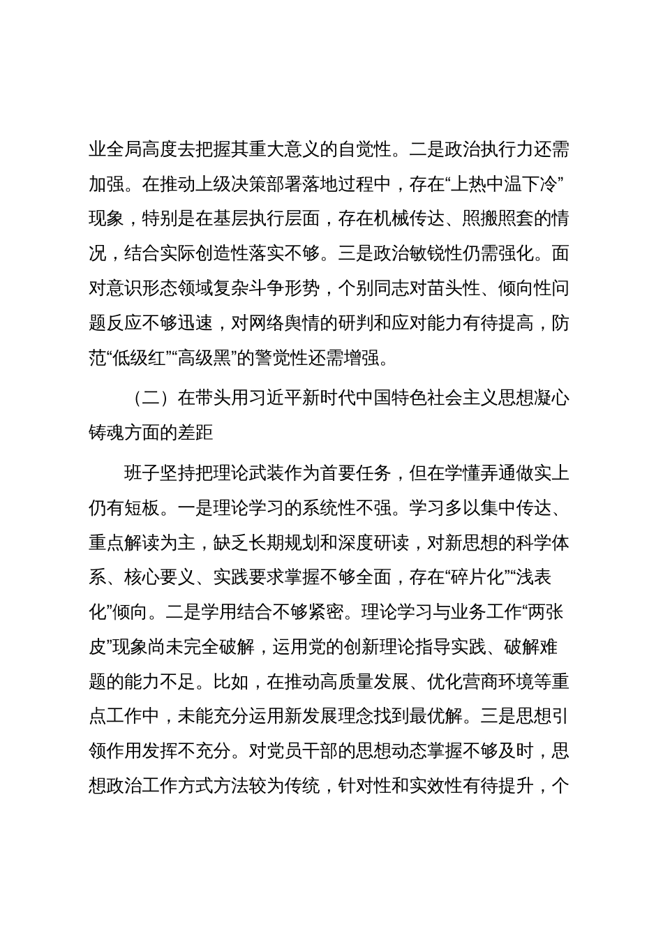领导班子2025年度民主生活会对照检查材料_第2页