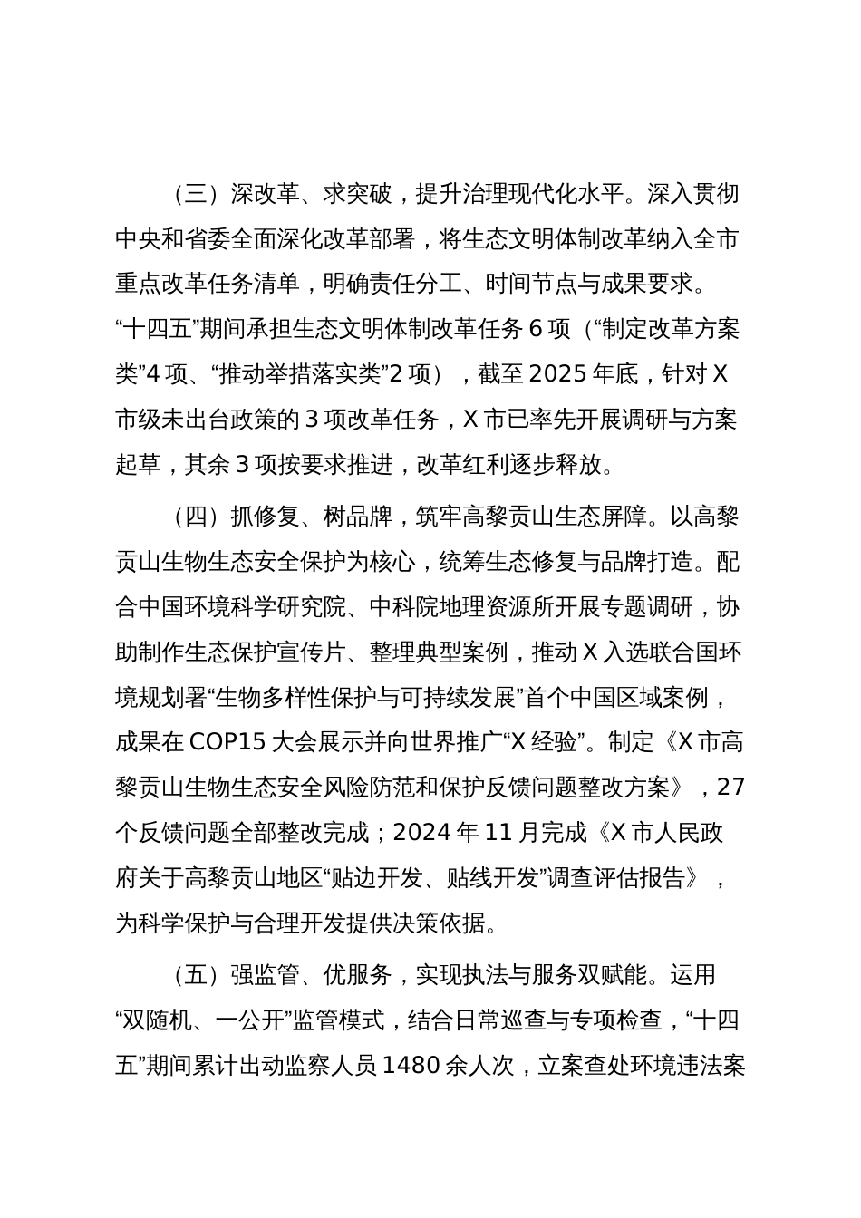 X市生态环境局X分局2025年及“十四五”时期工作总结和2026年及“十五五”时期工作要点_第3页