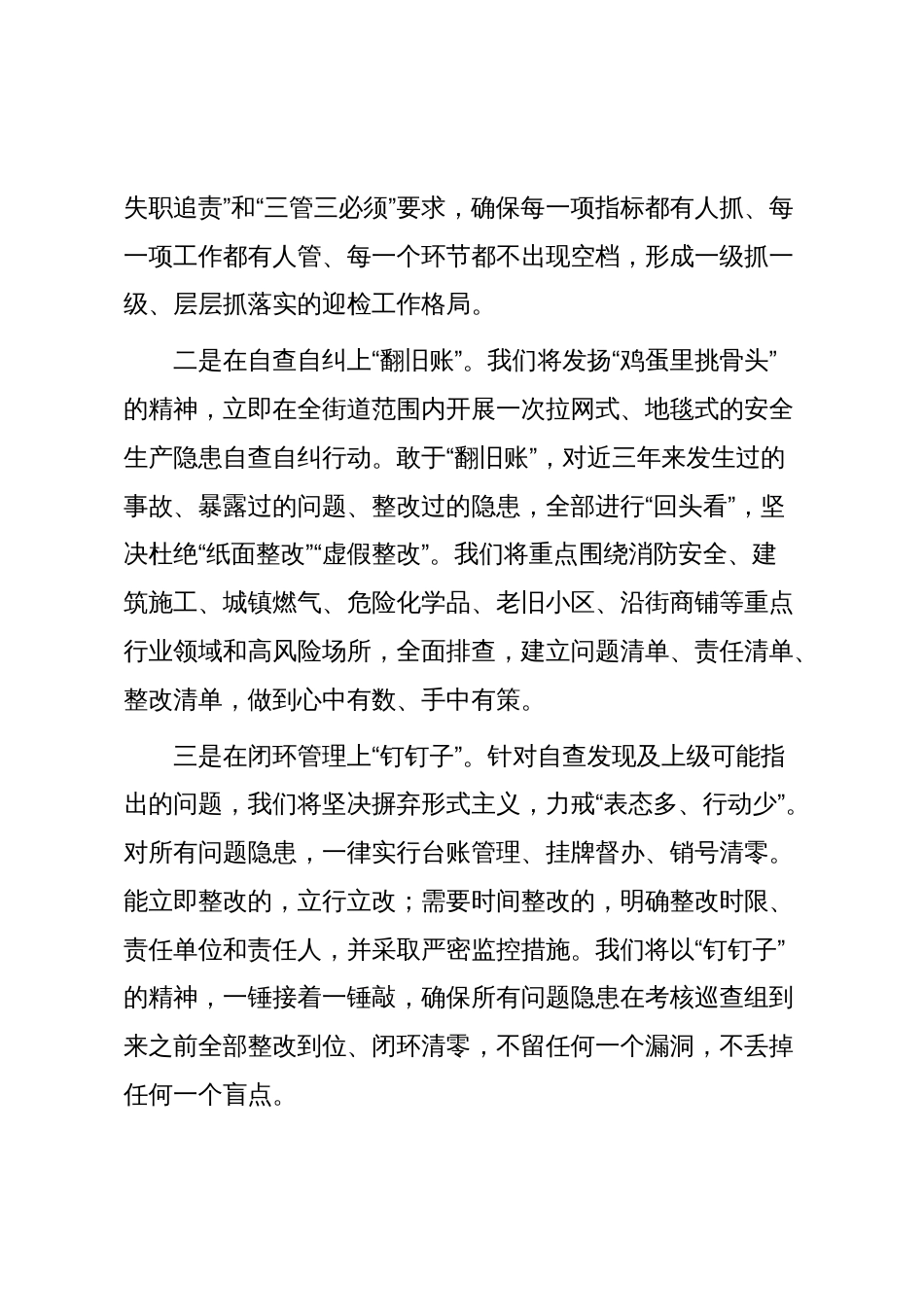 关于做好2025年安全生产考核迎检与治本攻坚工作的表态发言_第3页