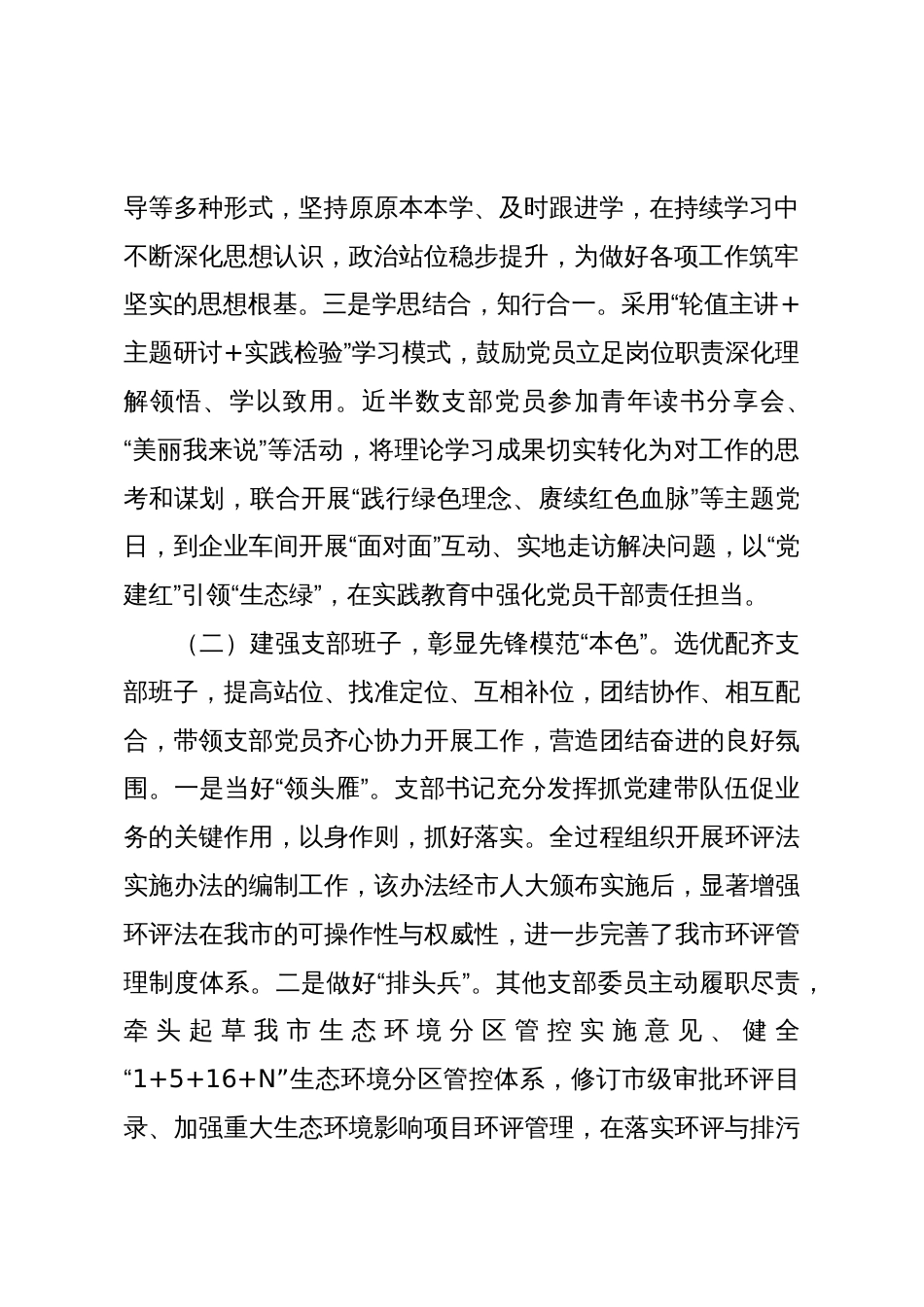 市生态环境局党支部书记2025年抓基层党建工作述职报告_第2页