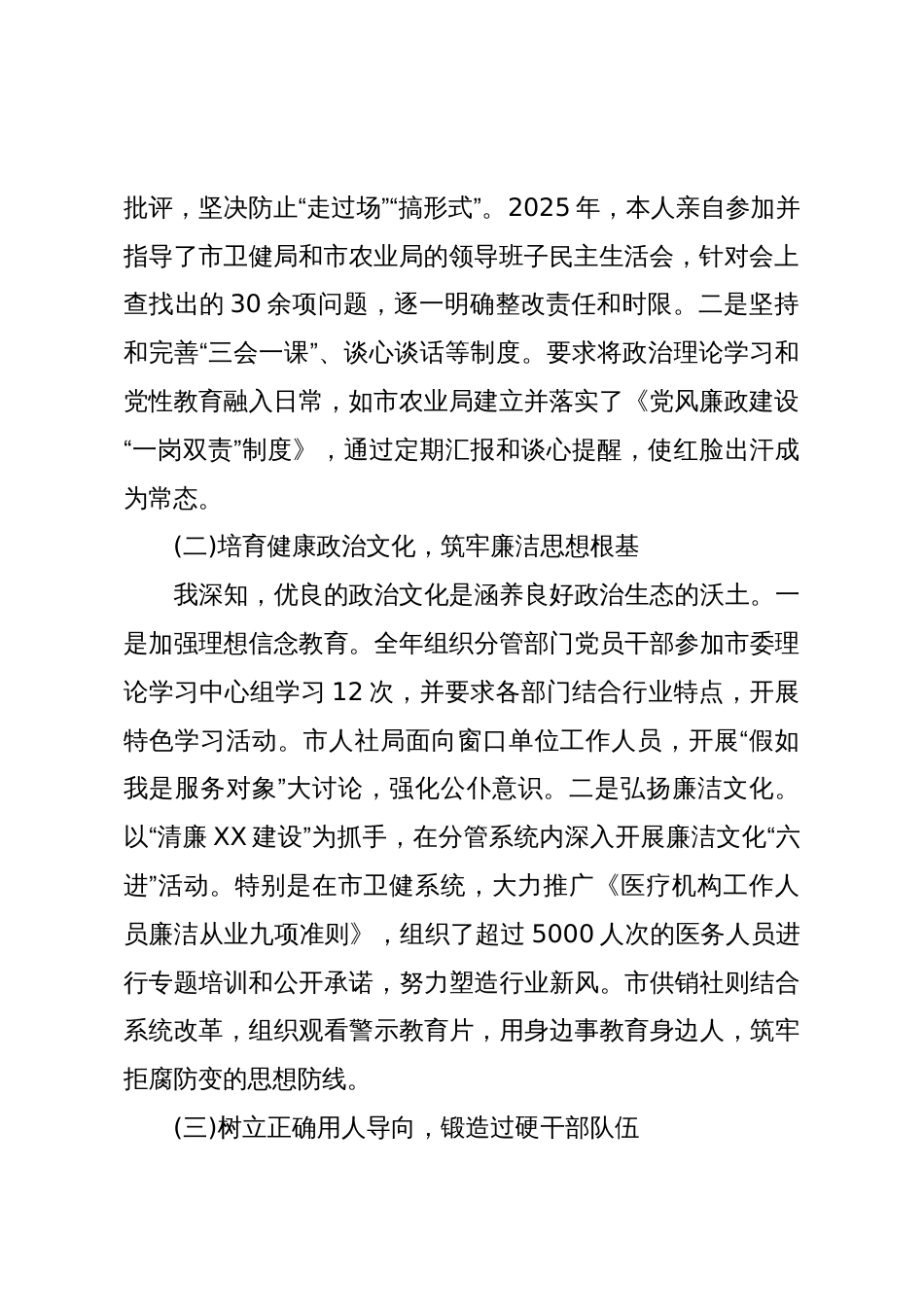 副市长2025年度履行“一岗双责”情况报告(精品)_第2页